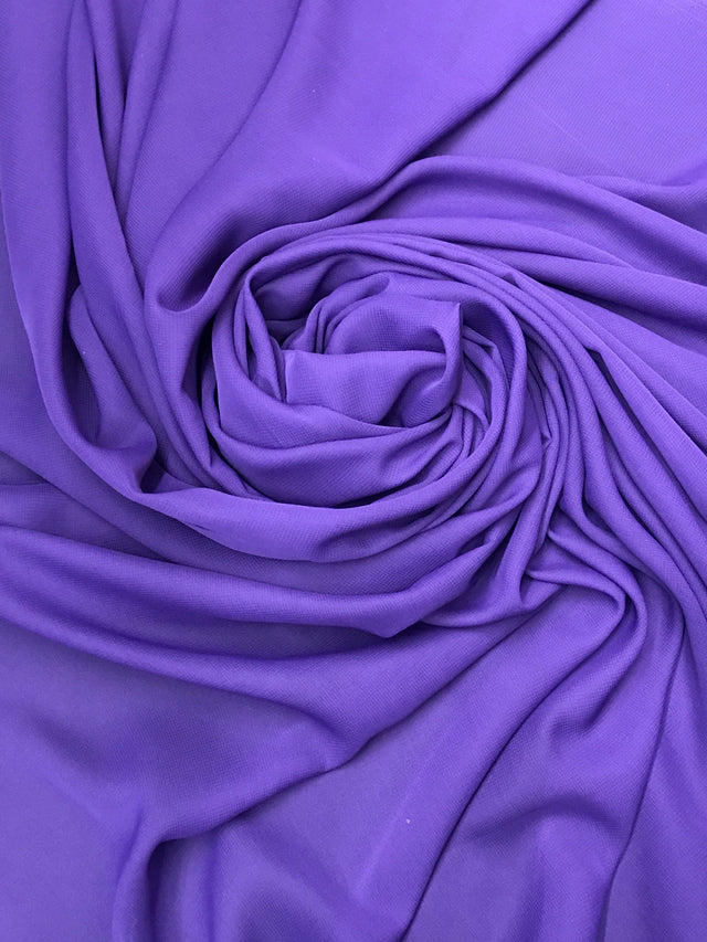 Purple Chiffon Polyester Fabric - Purple, Sheer, 59"-60" Width (1 Yard)