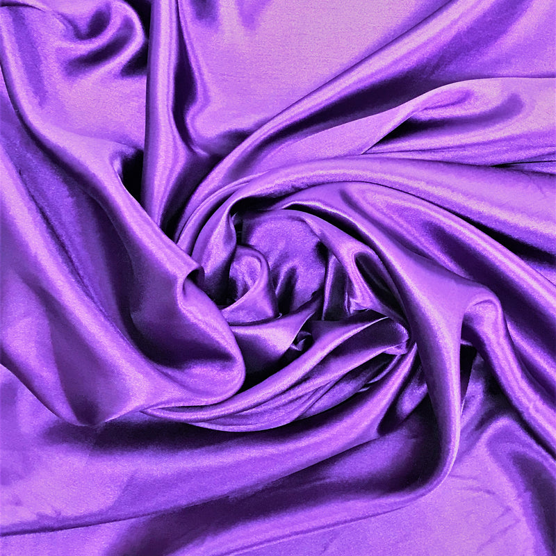 Purple Medium Satin Polyester Fabric - Purple, Sheen, 58"-60" Wide