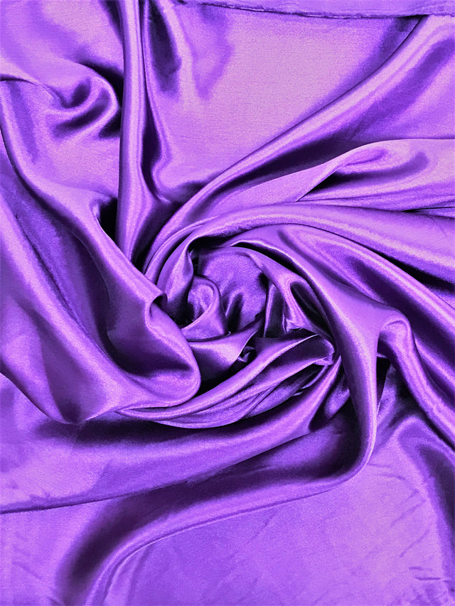 Purple Medium Satin Polyester Fabric - Purple, Sheen, 58"-60" Wide