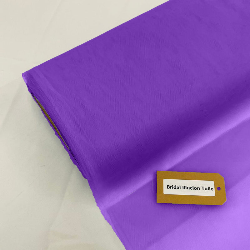 Bridal Illusion Tulle Polyester Fabric - Purple Sheer, 108" Width (1 Roll (108"Inches Wide x 50Yards Long))