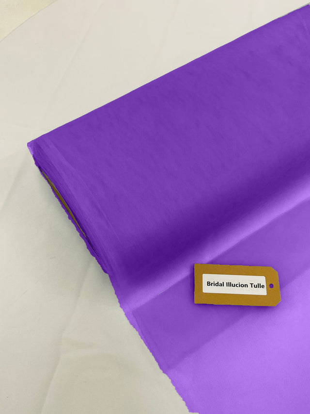 Bridal Illusion Tulle Polyester Fabric - Purple Sheer, 108" Width (1 Roll (108"Inches Wide x 50Yards Long))