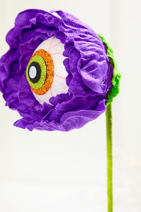 21" Purple Eye Ball Flower Stem