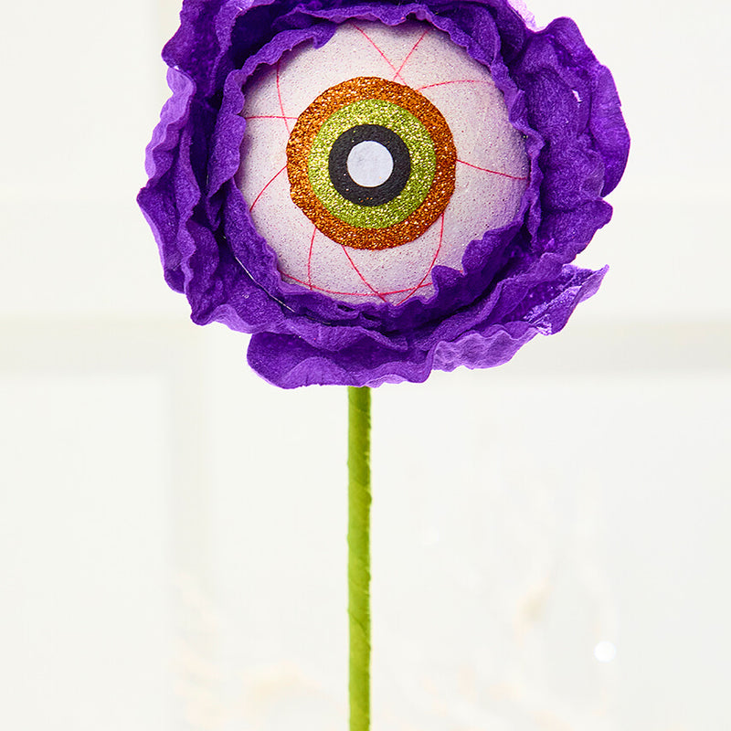 21" Purple Eye Ball Flower Stem