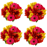Purple Fall Flower Bouquets Fresh Seasonal Arrangement Set