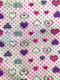 Hearts Purple Poly Cotton Fabric - Purple Hearts, 59/60" Wide (1 Yard)