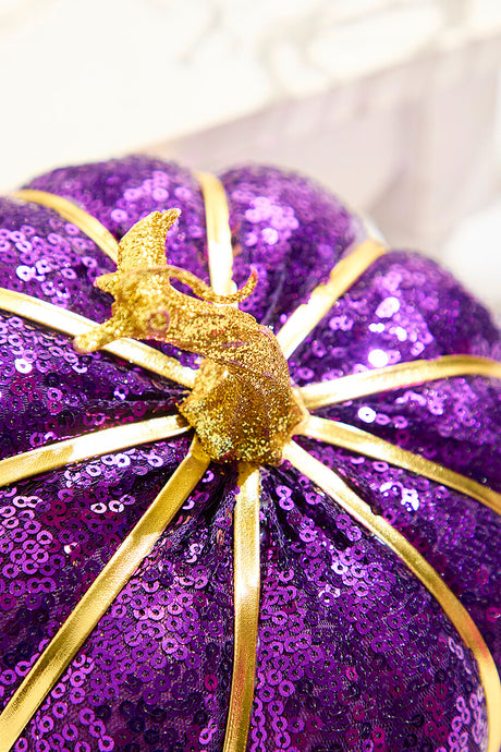 7" Purple Sequin Pumpkin