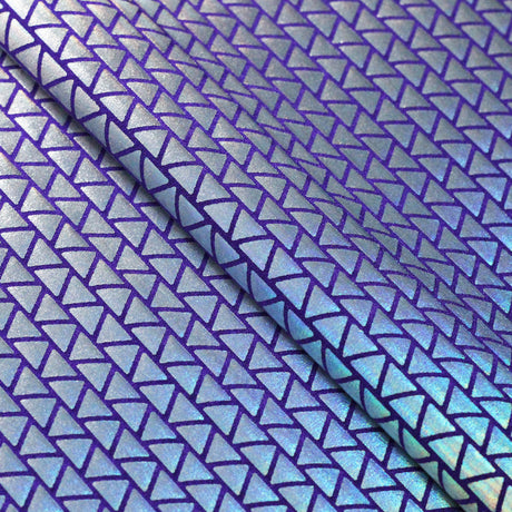 Disco Diamond Nylon Spandex Fabric - Hologram Triangle Print, 58/60" Width (1 Yard)