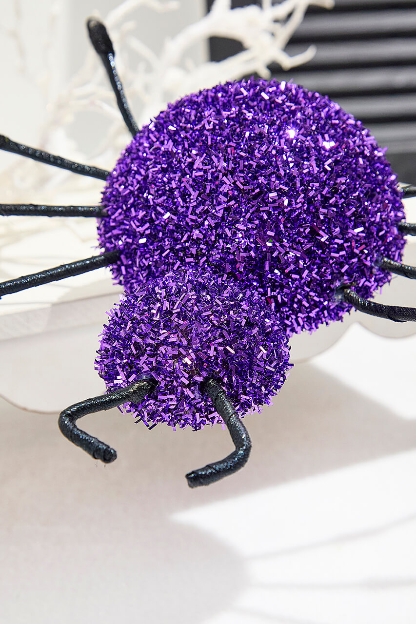 16" Purple Frizzy Spider