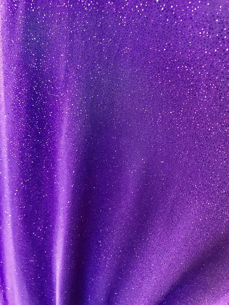 Selena Purple Stretch Velvet Fabric - Dark Purple, Iridescent Glitter, 59" Width (1 Yard)