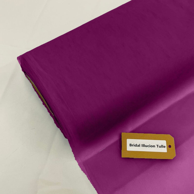Purple Wine Bridal Illusion Polyester Tulle Fabric - Purple Wine Sheer, 108" Width (1 Roll)