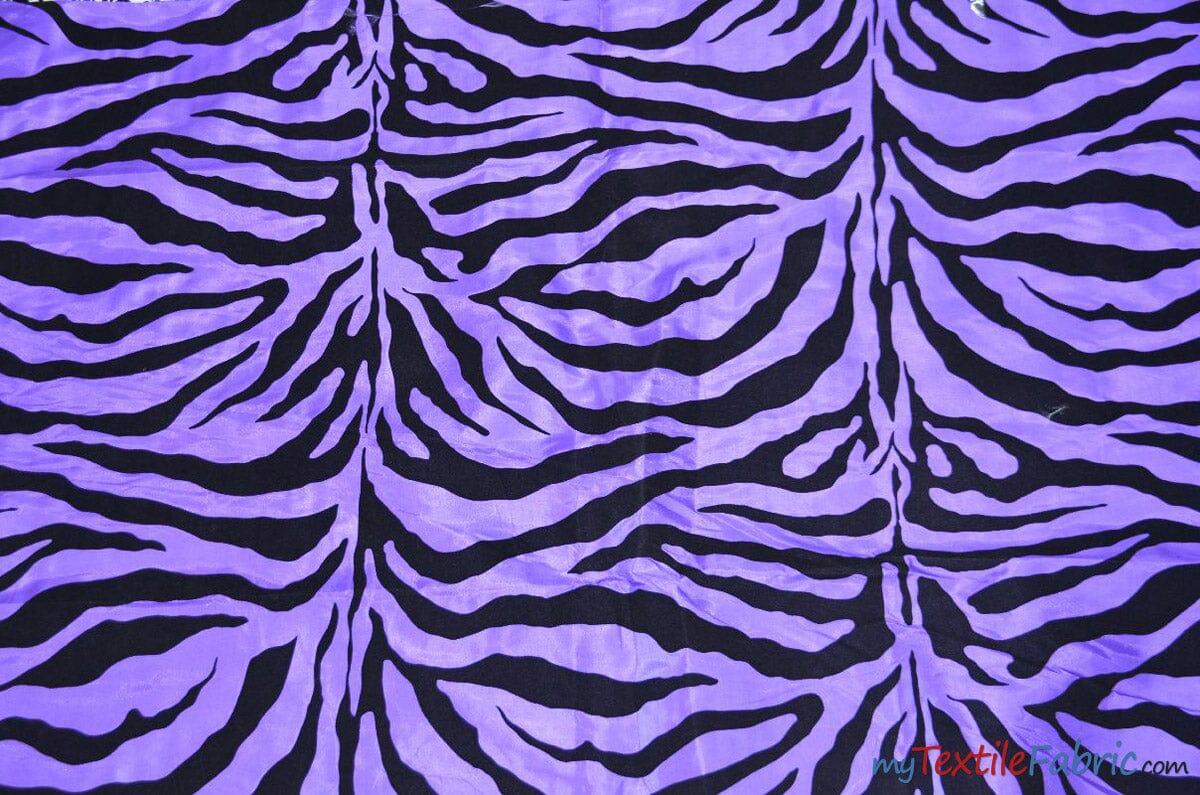 Zebra Flocking Taffeta Polyester Fabric - Zebra Flocking Pattern, 58/60" Width (1 Yard)