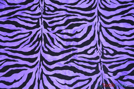 Zebra Flocking Taffeta Polyester Fabric - Zebra Flocking Pattern, 58/60" Width (1 Yard)