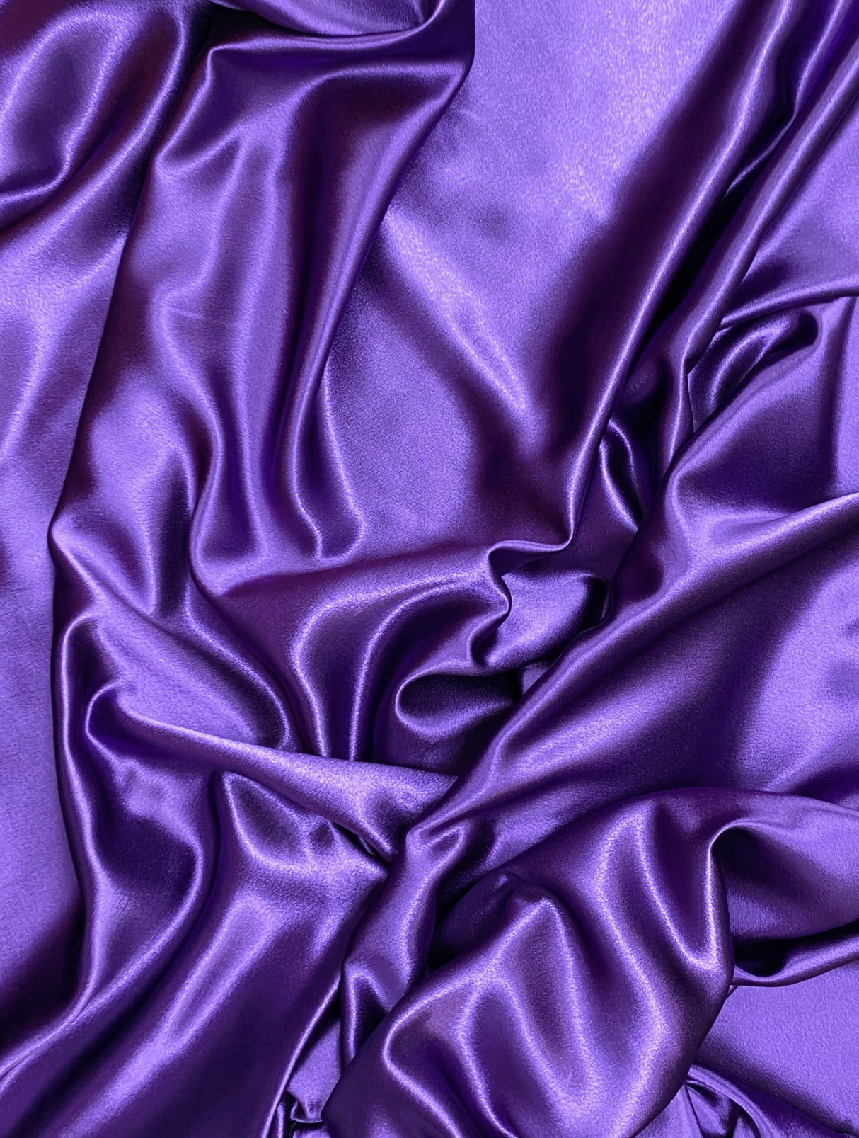 Crepe Satin Polyester Fabric - Purple, 58" Width (1 Yard)