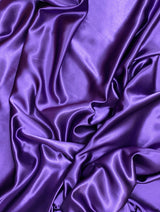 Crepe Satin Polyester Fabric - Purple, 58" Width (1 Yard)