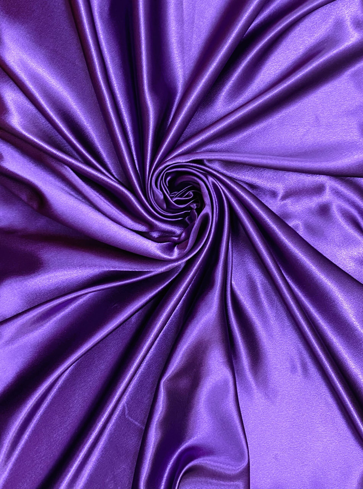 Crepe Satin Polyester Fabric - Purple, 58" Width (1 Yard)