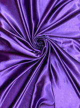 Crepe Satin Polyester Fabric - Purple, 58" Width (1 Yard)