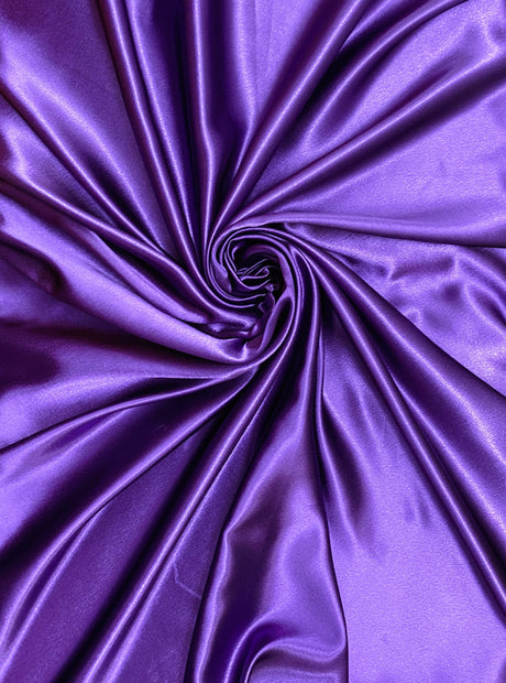 Crepe Satin Polyester Fabric - Purple, 58" Width (1 Yard)