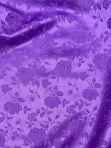 Purple Jacquard Satin Polyester Fabric - Purple Jacquard, Reversible, 58"-60" Width