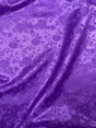Purple Jacquard Satin Polyester Fabric - Purple Jacquard, Reversible, 58"-60" Width