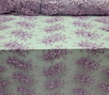 3D Floral Lace Lavender Embroidery Pearls