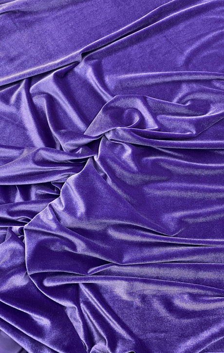 Purple Stretch Velvet Fabric - Purple, 58"-60" Width (1 Yard)