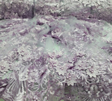 3D Floral Lace Lavender Embroidery Pearls