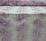 3D Floral Lace Lavender Embroidery Pearls