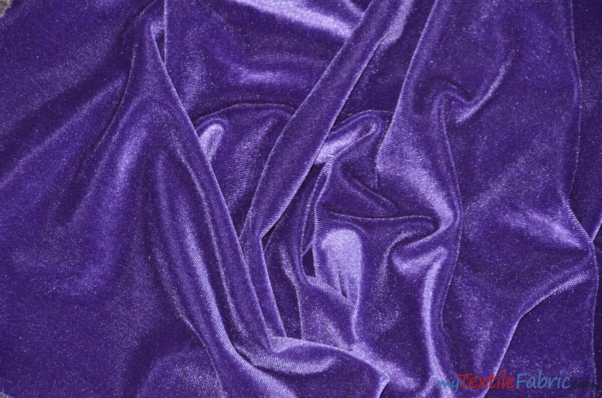 Stretch Velvet Spandex Fabric - Solid, 58" Width (1 Yard)