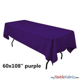Banquet Polyester Fabric - 60" X 108", Solid Color Tablecloth, 180 GSM (By Piece)