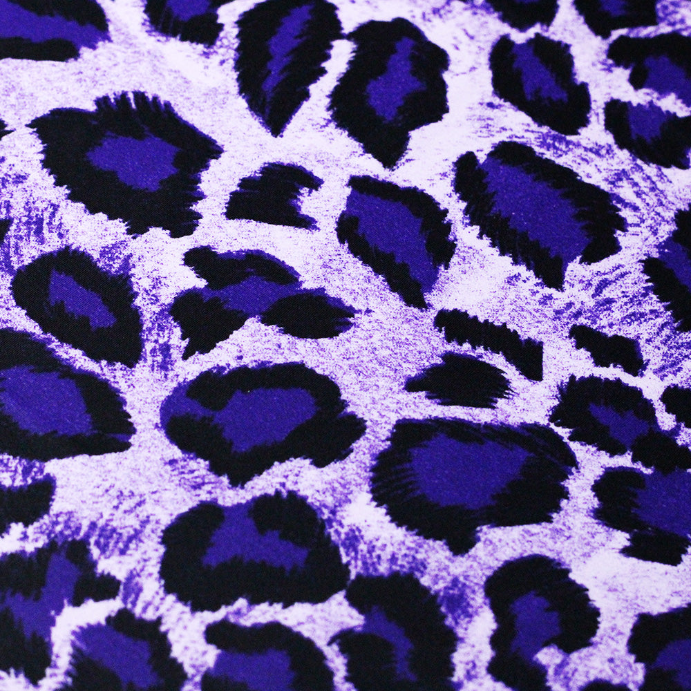 Leopard Animal Polyester Spandex Fabric - Multiple Colors, Leopard Print, 60" Width (1 Yard)