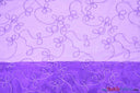 Fantasia Sheer Organza Embroidery Fabric - Embroidered Floral Sheer, 54" Width, Multiple Colors (1 Yard)