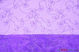 Fantasia Sheer Organza Embroidery Fabric - Embroidered Floral Sheer, 54" Width, Multiple Colors (1 Yard)