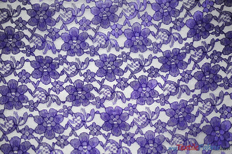 Raschel Lace Polyester Fabric - Floral Sheer Lace, 58/60" Width (1 Yard)