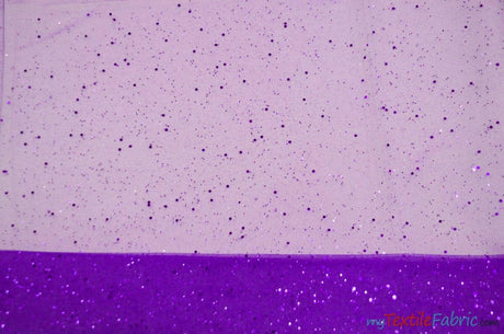 Tulle Glitter With Sequins Polyester Fabric - Glitter Embellished Sheer Tulle, Multiple Colors, 58/60" Width (1 Yard)