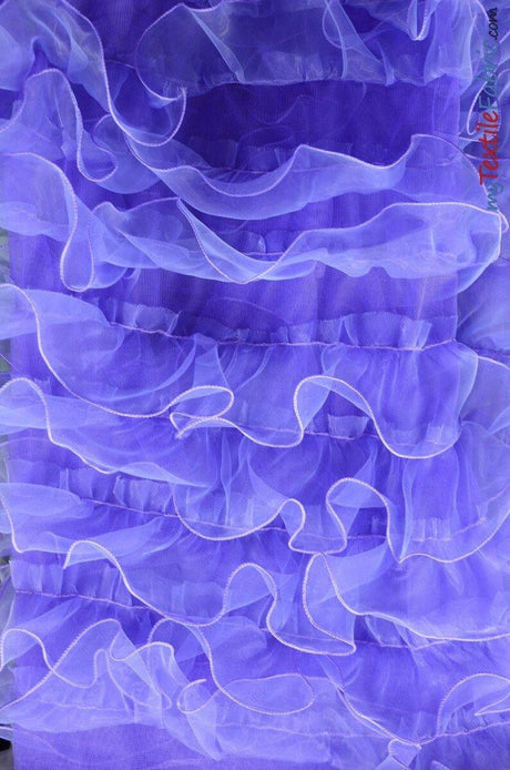 Organza Ruffled Mesh Polyester Fabric - Layered Ruffle Mesh, 57" Wide, Multiple Colors (1 Yard)