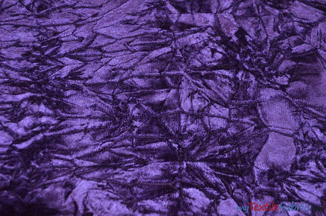 Crushed Triple Velvet Acetate Nylon Fabric - Solid Plush Velvet, 44/45" Width, Multiple Colors (1 Yard)