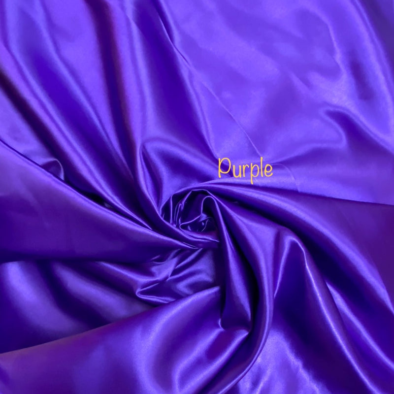 Purple Bridal Satin Fabric - Purple, 58"-60" Width (1 Yard)