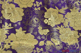 Oriental Metallic Flower Brocade Metallic Brocade Fabric - Metallic Flower, 58" Width (1 Yard)