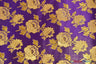 Oriental Metallic Flower Brocade Polyester Fabric - Metallic Brocade, 58" Wide (1 Yard)
