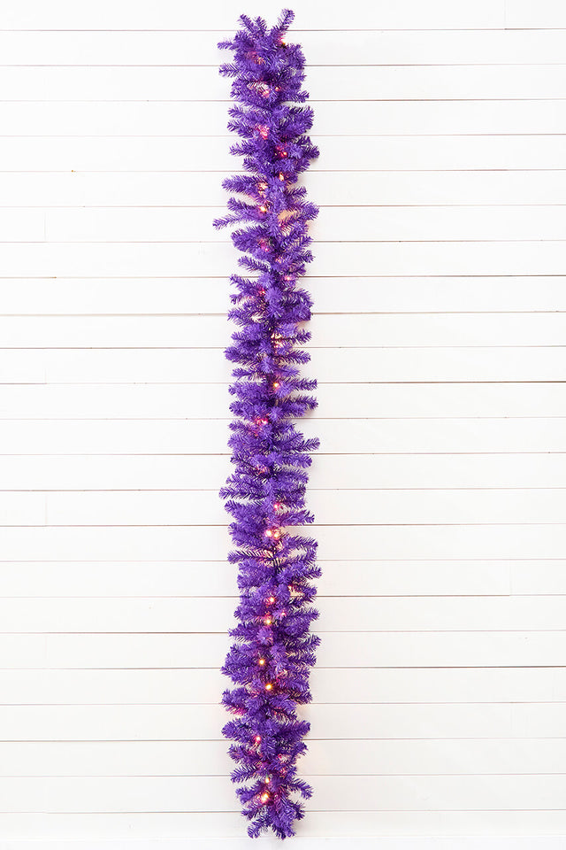 9' x 12" LED Purple Garland