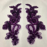 Beaded Corded Floral Lace Applique Pair