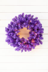 24" Purple Wreath with LED Lights