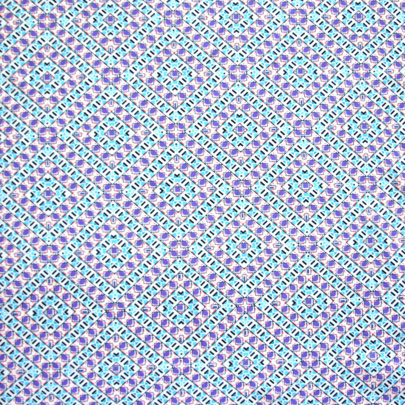 Swim Knit Nylon Lycra Purple Aqua Fluorescent Orange Squares
