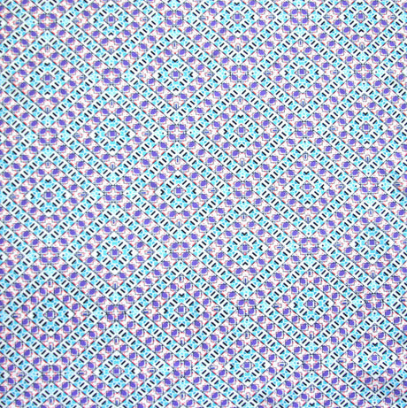 Swim Knit Nylon Lycra Purple Aqua Fluorescent Orange Squares