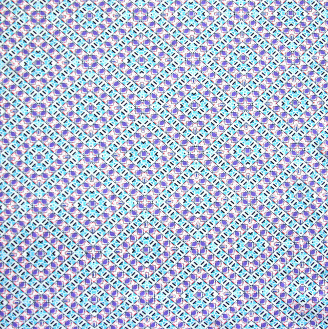 Swim Knit Nylon Lycra Purple Aqua Fluorescent Orange Squares