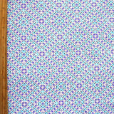 Swim Knit Nylon Lycra Purple Aqua Fluorescent Orange Squares
