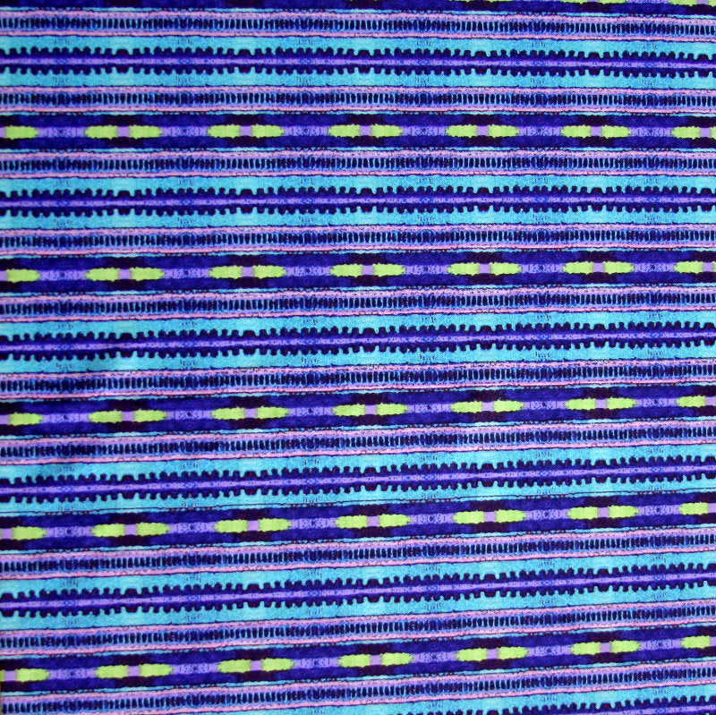 Nylon Lycra Swimsuit Fabric Purple Aqua Lime Abstract Stripe