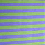 Cotton Lycra Knit Fabric Light Purple and Lime 3/8" Stripe