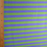 Cotton Lycra Knit Fabric Light Purple and Lime 3/8" Stripe