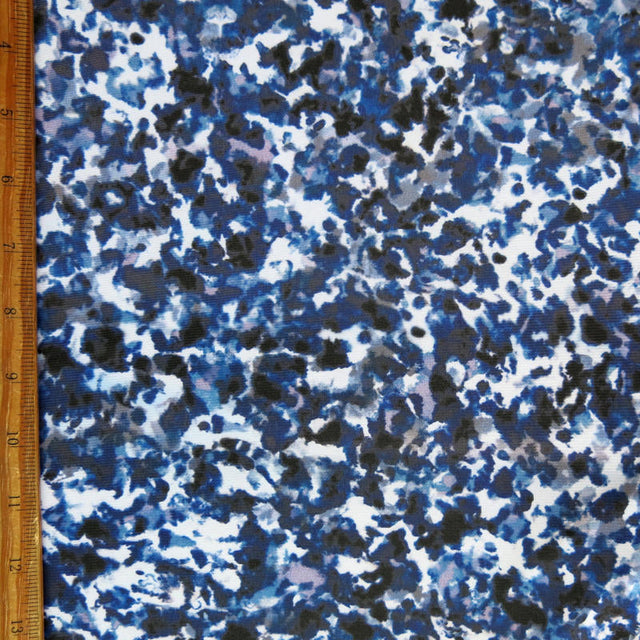 Nylon Spandex Swimsuit Fabric Purple Navy Black Splotches